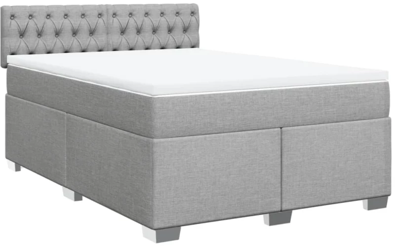 vidaXL Κρεβάτι Boxspring με Στρώμα Αν. Πράσινο 160x200εκ Υφασμάτινο