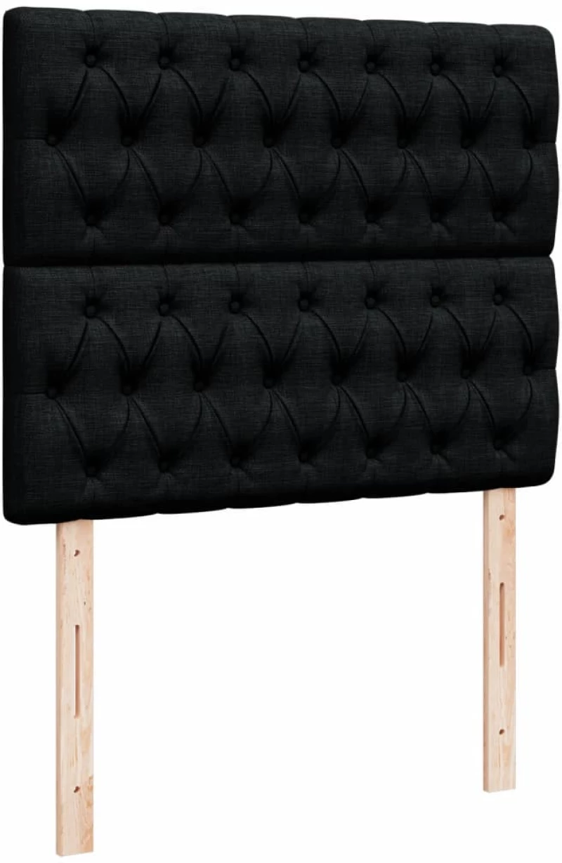 vidaXL Κρεβάτι Boxspring με Στρώμα Μαύρο 120x190 εκ. Υφασμάτινο