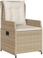vidaXL Σετ Τραπεζαρίας Κήπου 9 τεμ. Μπεζ Συνθετικό Ρατάν με Μαξιλάρια