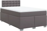 vidaXL Κρεβάτι Boxspring με Στρώμα Γκρι 120x190εκ. από Συνθετικό Δέρμα
