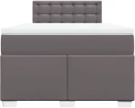 vidaXL Κρεβάτι Boxspring με Στρώμα Γκρι 120x190εκ. από Συνθετικό Δέρμα