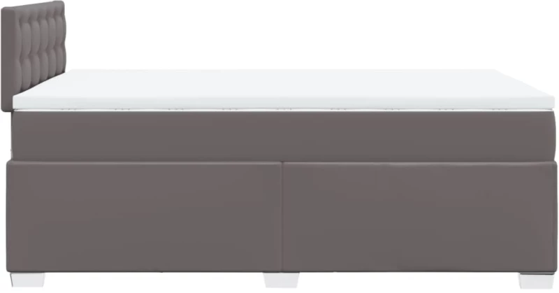vidaXL Κρεβάτι Boxspring με Στρώμα Γκρι 120x190εκ. από Συνθετικό Δέρμα