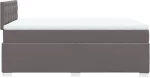 vidaXL Κρεβάτι Boxspring με Στρώμα Γκρι 120x190εκ. από Συνθετικό Δέρμα