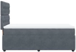 vidaXL Κρεβάτι Boxspring με Στρώμα Σκούρο Γκρι 100x200 εκ. Βελούδινο