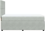vidaXL Κρεβάτι Boxspring με Στρώμα Ανοιχτό Γκρι 90x190 εκ. Βελούδινο