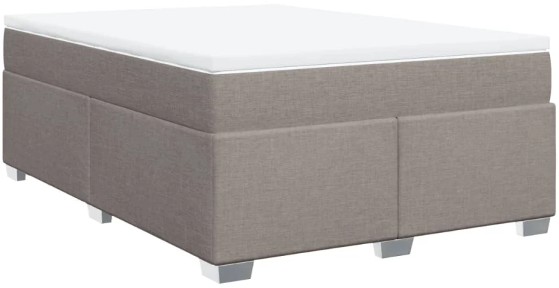 vidaXL Κρεβάτι Boxspring με Στρώμα Taupe 140x200 εκ. Υφασμάτινο