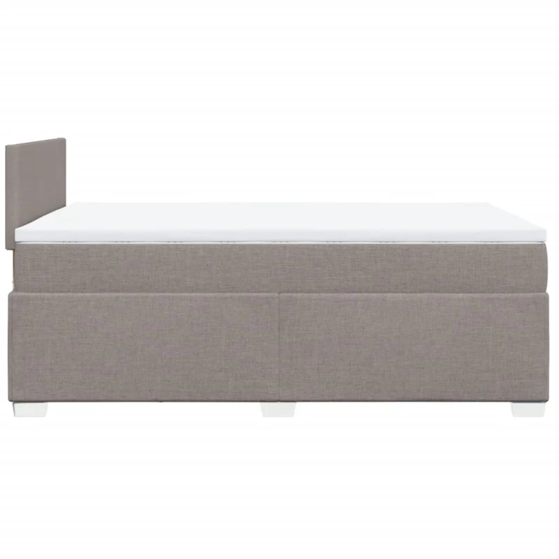 vidaXL Κρεβάτι Boxspring με Στρώμα Taupe 120x200 εκ. Υφασμάτινο