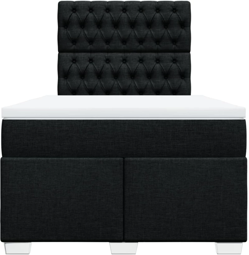 vidaXL Κρεβάτι Boxspring με Στρώμα Μαύρο 120x200 εκ. Υφασμάτινο