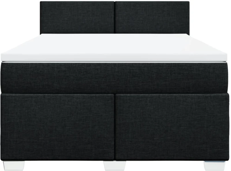 vidaXL Κρεβάτι Boxspring με Στρώμα Μαύρο 160x200 εκ. Υφασμάτινο