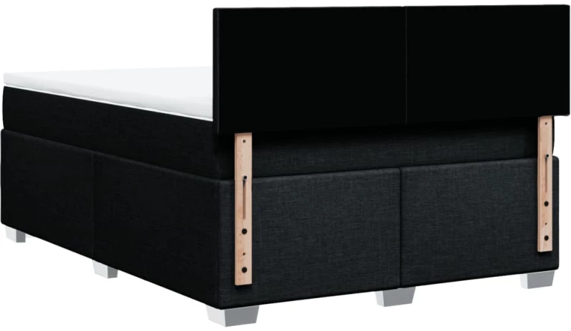 vidaXL Κρεβάτι Boxspring με Στρώμα Μαύρο 160x200 εκ. Υφασμάτινο