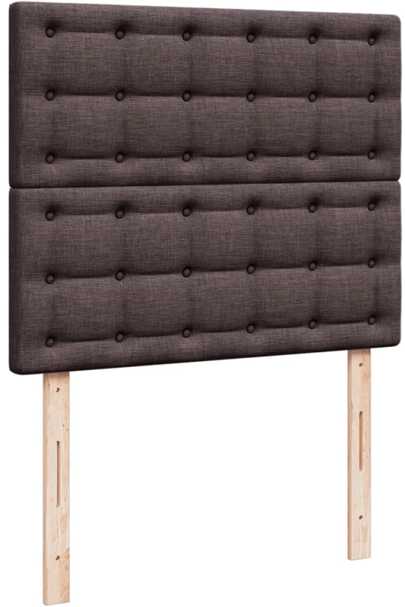 vidaXL Κρεβάτι Boxspring με Στρώμα Σκούρο Καφέ 120x190 εκ Υφασμάτινο