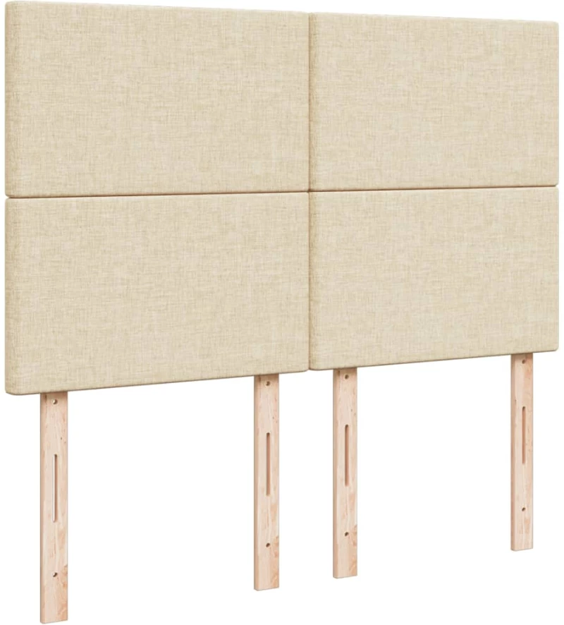 vidaXL Κρεβάτι Boxspring με Στρώμα Κρεμ 140x200 εκ. Υφασμάτινο