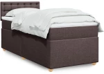 vidaXL Κρεβάτι Boxspring με Στρώμα Σκούρο Καφέ 90x190 εκ. Υφασμάτινο