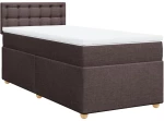 vidaXL Κρεβάτι Boxspring με Στρώμα Σκούρο Καφέ 90x190 εκ. Υφασμάτινο