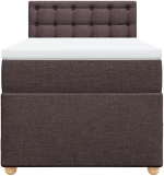 vidaXL Κρεβάτι Boxspring με Στρώμα Σκούρο Καφέ 90x190 εκ. Υφασμάτινο