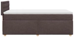 vidaXL Κρεβάτι Boxspring με Στρώμα Σκούρο Καφέ 90x190 εκ. Υφασμάτινο