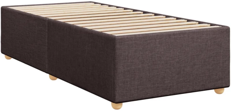 vidaXL Κρεβάτι Boxspring με Στρώμα Σκούρο Καφέ 90x190 εκ. Υφασμάτινο