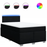 vidaXL Κρεβάτι Boxspring με Στρώμα Μαύρο 120x190 εκ. Υφασμάτινο
