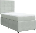 vidaXL Κρεβάτι Boxspring με Στρώμα Ανοιχτό Γκρι 100x200 εκ. Βελούδινο
