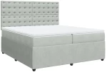 vidaXL Κρεβάτι Boxspring με Στρώμα Ανοιχτό Γκρι 200x200 εκ. Βελούδινο