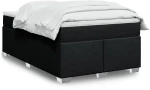 vidaXL Κρεβάτι Boxspring με Στρώμα Μαύρο 120x190 εκ. Υφασμάτινο