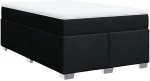 vidaXL Κρεβάτι Boxspring με Στρώμα Μαύρο 120x190 εκ. Υφασμάτινο
