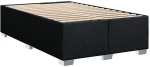 vidaXL Κρεβάτι Boxspring με Στρώμα Μαύρο 120x190 εκ. Υφασμάτινο