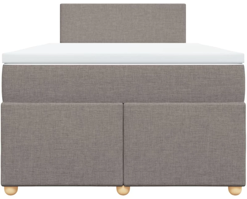 vidaXL Κρεβάτι Boxspring με Στρώμα Taupe 120x190 εκ. Υφασμάτινο