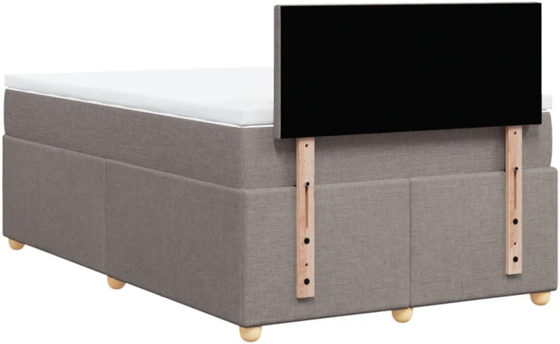 vidaXL Κρεβάτι Boxspring με Στρώμα Taupe 120x190 εκ. Υφασμάτινο