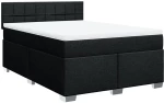 vidaXL Κρεβάτι Boxspring με Στρώμα Μαύρο 140x200 εκ. Υφασμάτινο