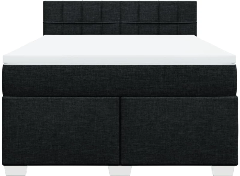 vidaXL Κρεβάτι Boxspring με Στρώμα Μαύρο 140x200 εκ. Υφασμάτινο