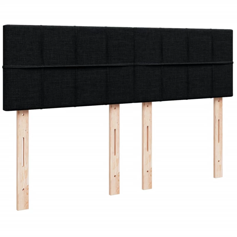vidaXL Κρεβάτι Boxspring με Στρώμα Μαύρο 140x200 εκ. Υφασμάτινο