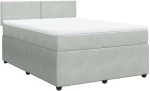 vidaXL Κρεβάτι Boxspring με Στρώμα Ανοιχτό Γκρι 160x200 εκ. Βελούδινο