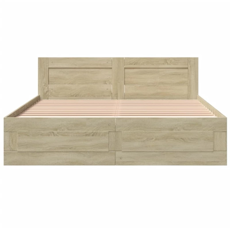 vidaXL Πλαίσιο Κρεβατιού με Κεφαλάρι Sonoma Δρυς 160x200εκ. Επεξ. Ξύλο