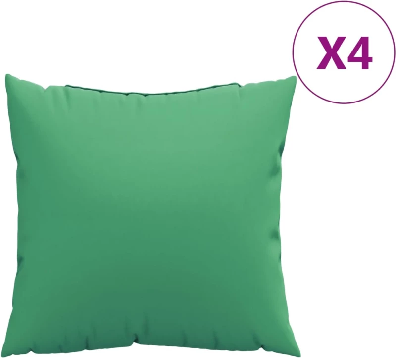 vidaXL Μαξιλάρια Καναπέ 4 τεμ. Πράσινη 60x60 εκ. Υφασμάτινα
