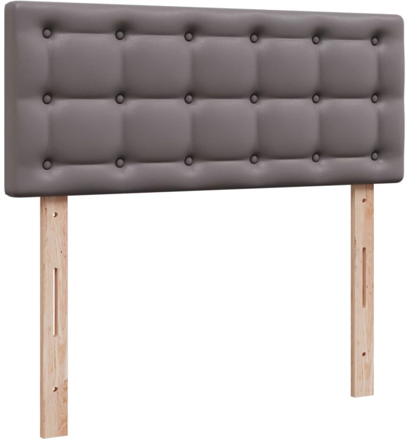 vidaXL Κρεβάτι Boxspring με Στρώμα Γκρι 120x200εκ. από Συνθετικό Δέρμα