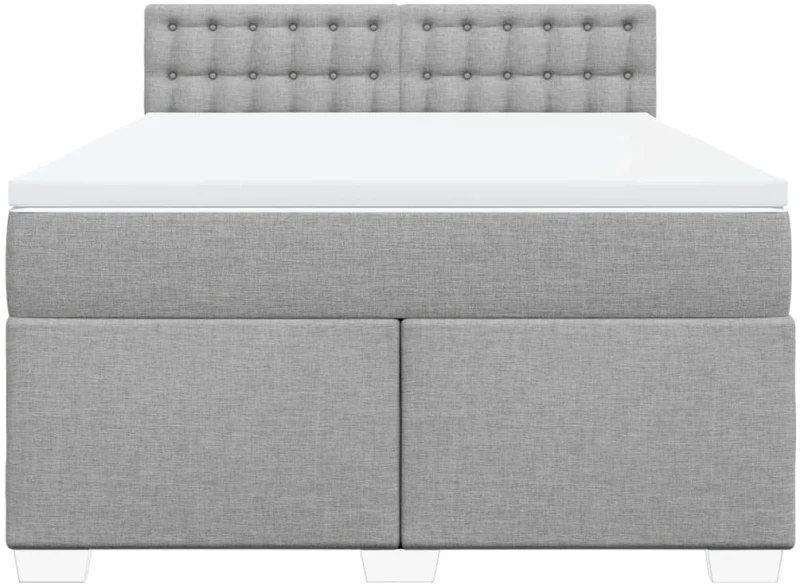 vidaXL Κρεβάτι Boxspring με Στρώμα Ανοιχτό Γκρι 140x200 εκ. Υφασμάτινο