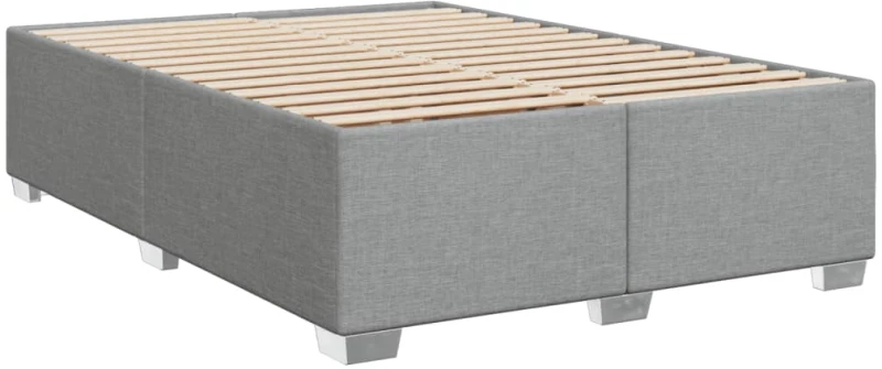 vidaXL Κρεβάτι Boxspring με Στρώμα Ανοιχτό Γκρι 140x200 εκ. Υφασμάτινο