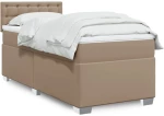 vidaXL Κρεβάτι Boxspring με Στρώμα Καπουτσίνο 100x200εκ.από Συνθ.Δέρμα