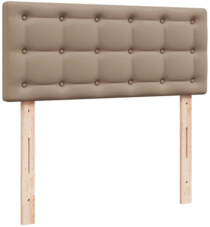 vidaXL Κρεβάτι Boxspring με Στρώμα Καπουτσίνο 100x200εκ.από Συνθ.Δέρμα