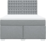 vidaXL Κρεβάτι Boxspring με Στρώμα Αν. Πράσινο 160x200εκ Υφασμάτινο