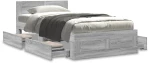 vidaXL Πλαίσιο Κρεβατιού με Κεφαλάρι Γκρι Sonoma 90x200 εκ. Επεξ. Ξύλο