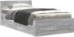 vidaXL Πλαίσιο Κρεβατιού με Κεφαλάρι Γκρι Sonoma 90x200 εκ. Επεξ. Ξύλο
