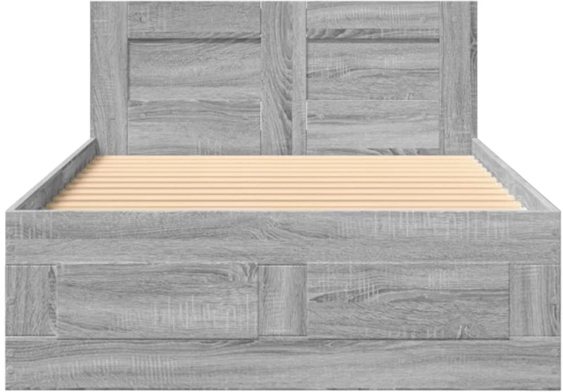 vidaXL Πλαίσιο Κρεβατιού με Κεφαλάρι Γκρι Sonoma 90x200 εκ. Επεξ. Ξύλο