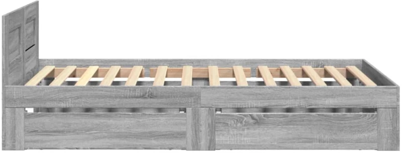 vidaXL Πλαίσιο Κρεβατιού με Κεφαλάρι Γκρι Sonoma 90x200 εκ. Επεξ. Ξύλο