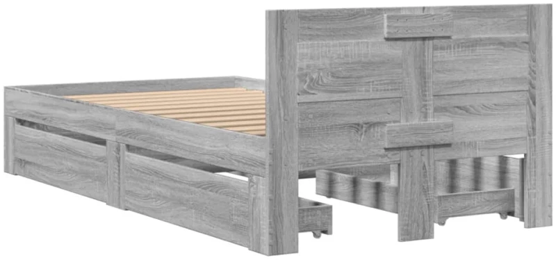 vidaXL Πλαίσιο Κρεβατιού με Κεφαλάρι Γκρι Sonoma 90x200 εκ. Επεξ. Ξύλο