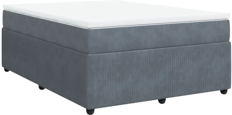 vidaXL Κρεβάτι Boxspring με Στρώμα Σκούρο Γκρι 160x200 εκ. Βελούδινο