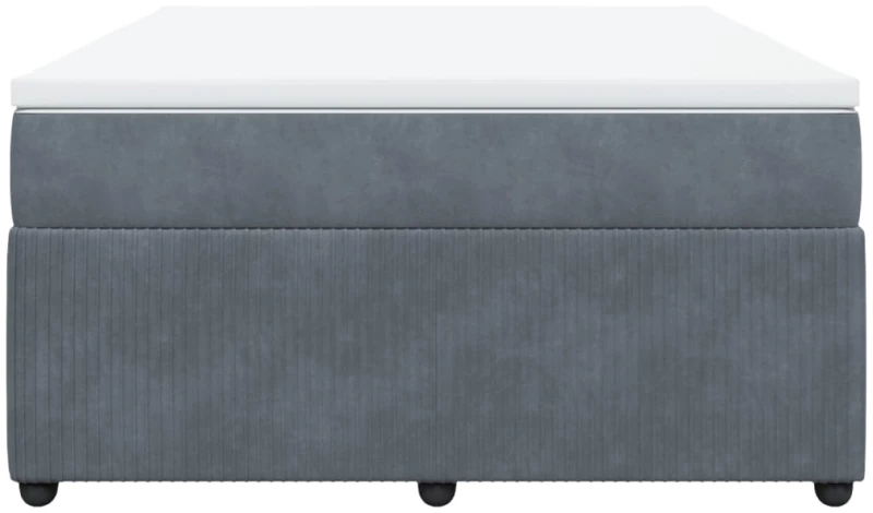vidaXL Κρεβάτι Boxspring με Στρώμα Σκούρο Γκρι 160x200 εκ. Βελούδινο