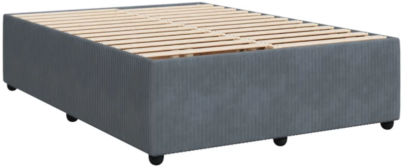 vidaXL Κρεβάτι Boxspring με Στρώμα Σκούρο Γκρι 160x200 εκ. Βελούδινο