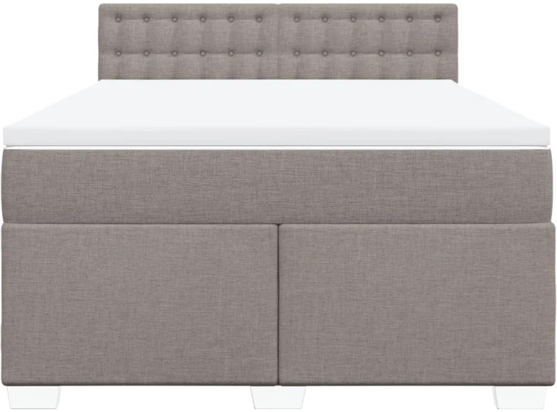 vidaXL Κρεβάτι Boxspring με Στρώμα Taupe 140x200 εκ. Υφασμάτινο